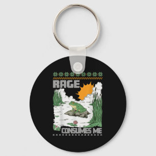 Rage Consumes Me Ugly Christmas Sweaters Funny Fro Key Ring