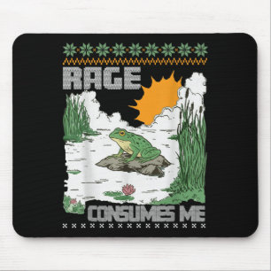 Rage Consumes Me Ugly Christmas Sweaters Funny Fro Mouse Pad