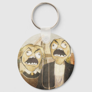 Rage Face Meme Face Comic Classy Painting Key Ring
