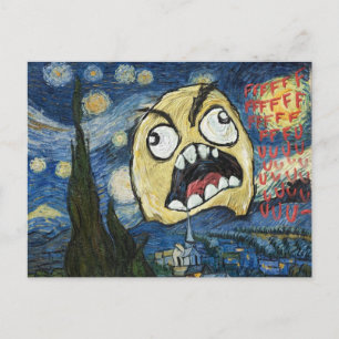 Rage Face Meme Face Comic Classy Painting Postcard
