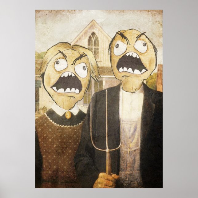 Rage Face Meme Face Comic Classy Painting Poster (Front)