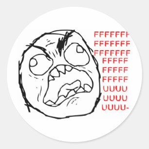 Rage Face Original Classic Round Sticker