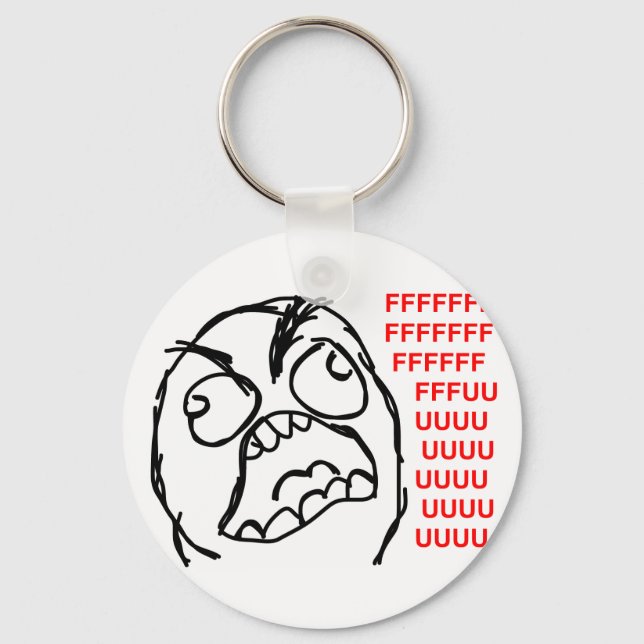 rage face rage comic meme lol rofl key ring (Front)