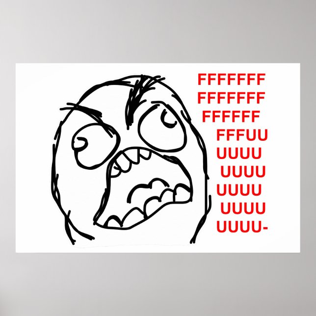 rage face rage comic meme lol rofl poster (Front)
