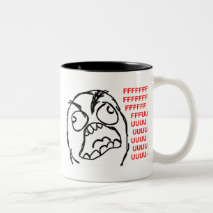 rage face rage comic meme lol rofl Two-Tone coffee mug