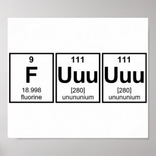Rage Fuuuuuu Periodic Table Element Symbols Poster