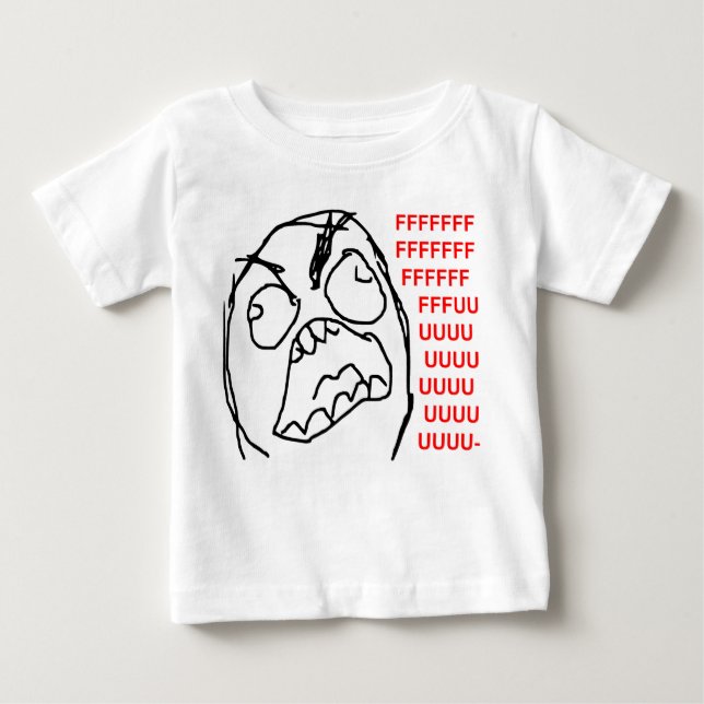 Rage Guy Angry Fuu Fuuu Rage Face Meme Baby T-Shirt (Front)