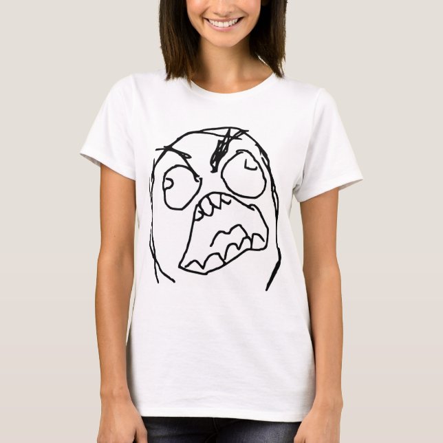 Rage Guy Angry Fuu Fuuu Rage Face Meme T-Shirt (Front)