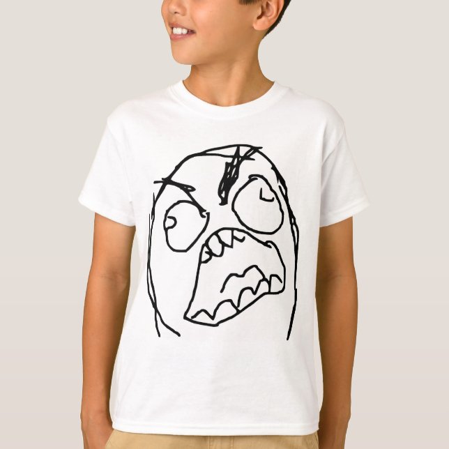 Rage Guy Angry Fuu Fuuu Rage Face Meme T-Shirt (Front)
