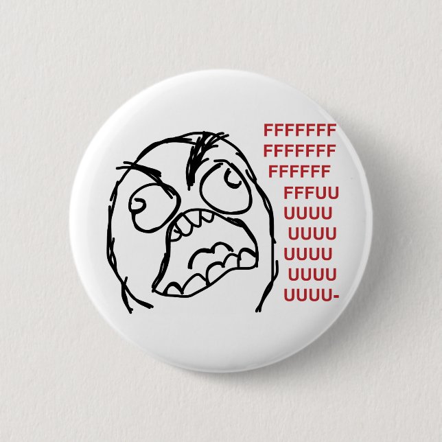Rage guy fuuu fuuuu 6 cm round badge (Front)