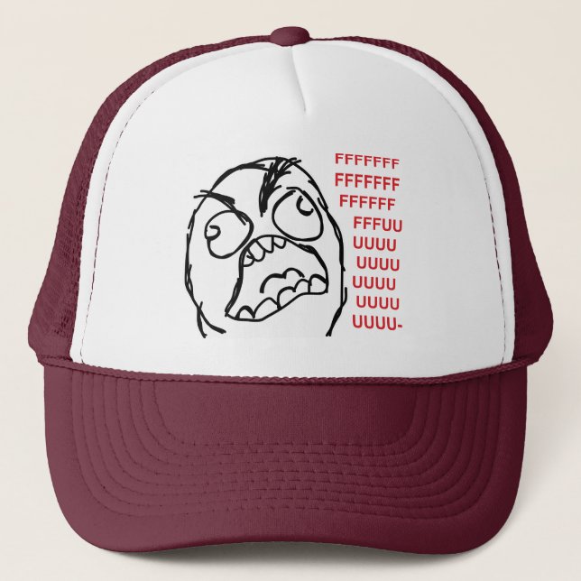 Rage guy fuuu fuuuu trucker hat (Front)