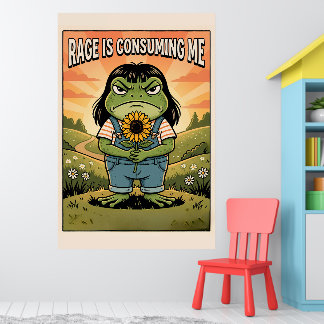 Rage Is Consuming Me Funny Frog, Sarcastic Meme Poster