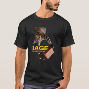 Rage Is Consuming Me Funny Silly Staring Cat Meme T-Shirt