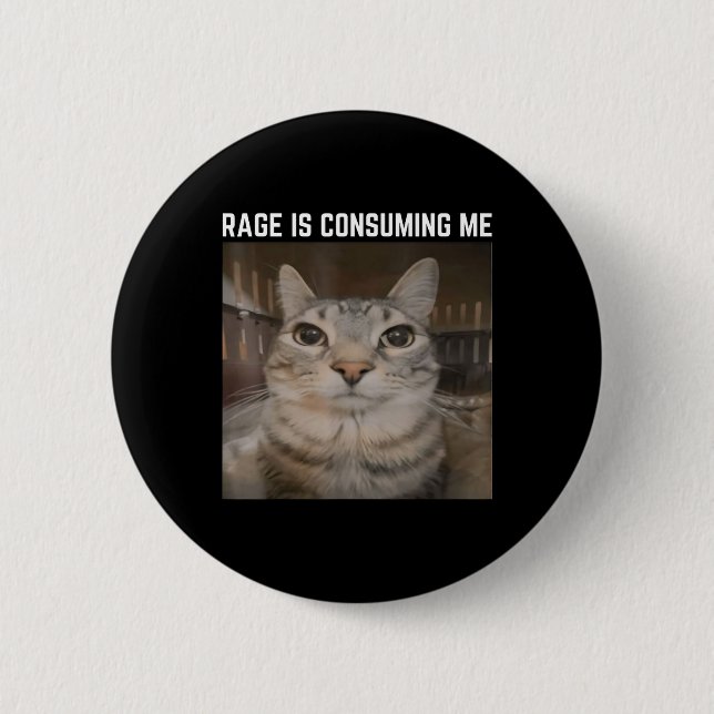 Rage Is Consuming Me Meme Cat Meme Oddly Specific  6 Cm Round Badge (Front)