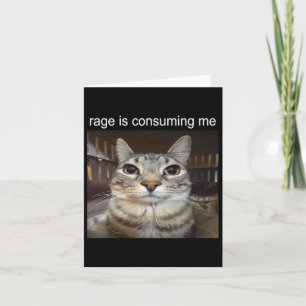 Rage Is Consuming Me Silly Staring Cat Meme Card