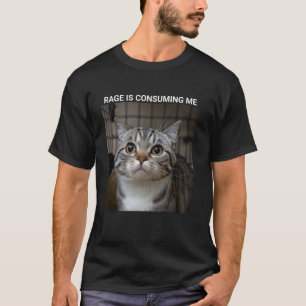 Rage Is Consuming Me Silly Staring Cat Meme T-Shirt