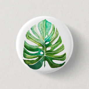 Rage on Monstera Leaf Button