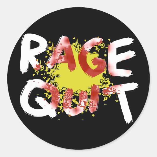 Rage Quit (Dark) Classic Round Sticker (Front)