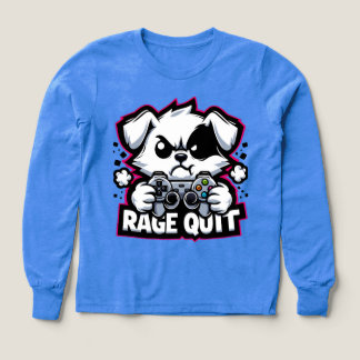 Rage Quit Gaming Dog Shirt - Funny Gamer Gift for