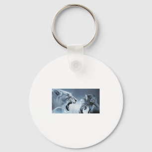 Ragebait Meme, Lion Monkey, Monkey And Lion Meme M Key Ring