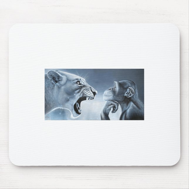 Ragebait Meme, Lion Monkey, Monkey And Lion Meme M Mouse Pad (Front)