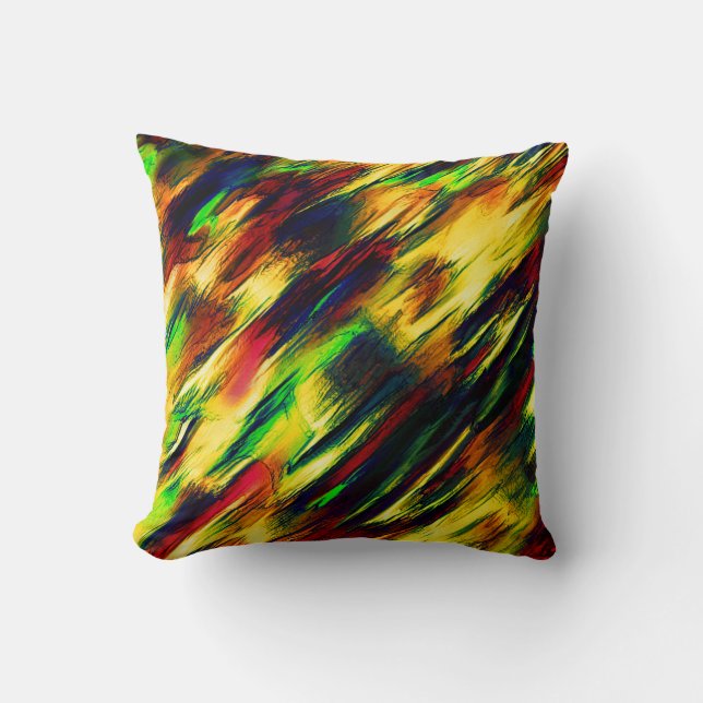 Raged stained from red to yellow, a little green cushion (Front)