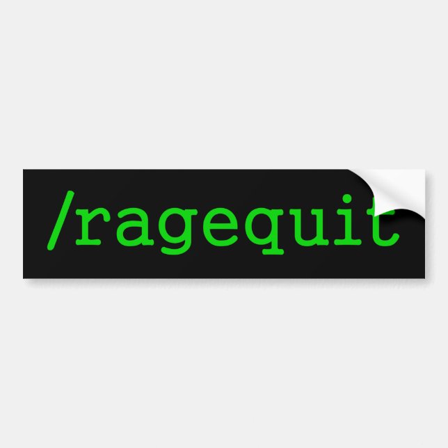Ragequit Gamer Bumper Sticker (Front)