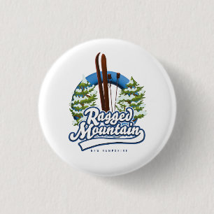 Ragged Mountain New Hampshire ski logo 3 Cm Round Badge