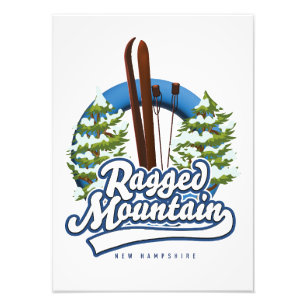 Ragged Mountain New Hampshire ski logo Photo Print