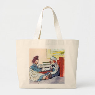 Raggedy Andy Meet for the First Time Large Tote Bag