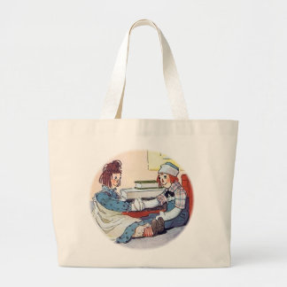 Raggedy Andy Meet for the First Time Large Tote Bag