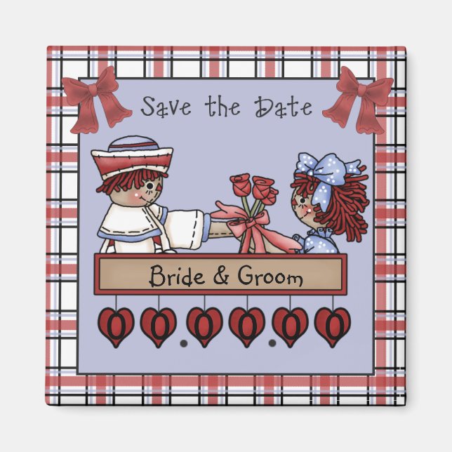 Raggedy Ann and Andy Save-the-Date Magnets (Front)
