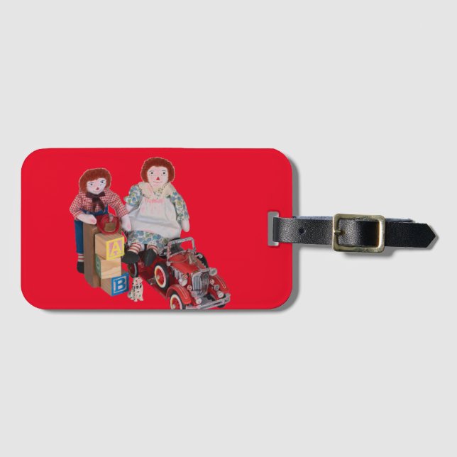 Raggedy Ann & Andy dolls with toys Luggage Tag (Front Horizontal)