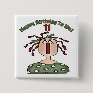 Raggedy Annie 11th Birthday Gifts 15 Cm Square Badge