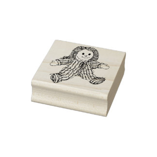 raggedy doll art stamp
