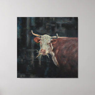 "Raggedy" The Family Cow 40" x 40" Canvas Print