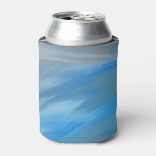 Raging Blue Wave Fluid Marble Can Cooler