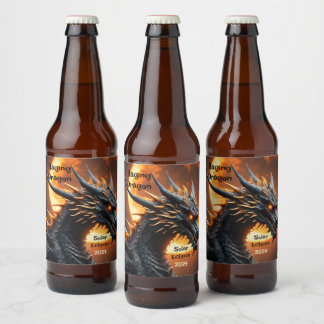Raging Dragon Solar Eclipse Customise Set of 6 Beer Bottle Label