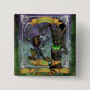 Raging Dwarf Ale 15 Cm Square Badge