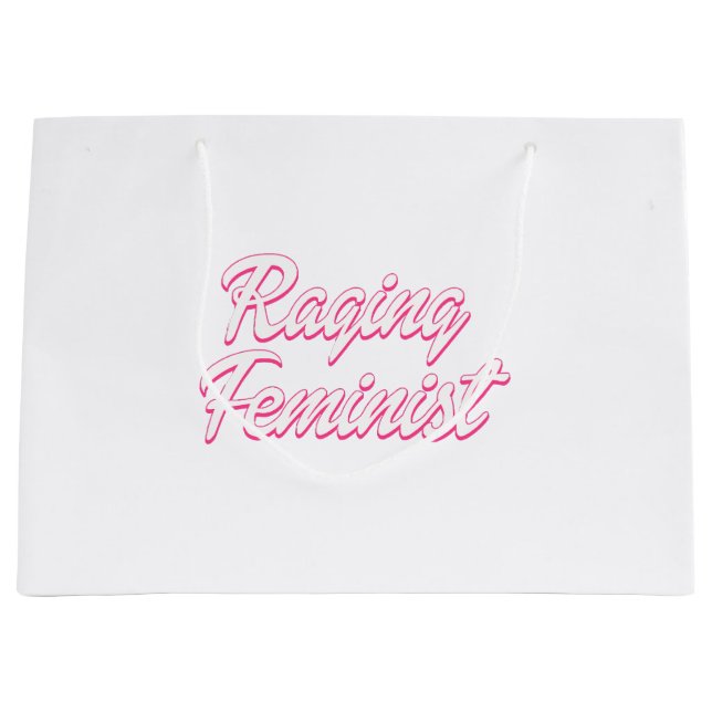 Raging Feminist Doll  Large Gift Bag (Front)