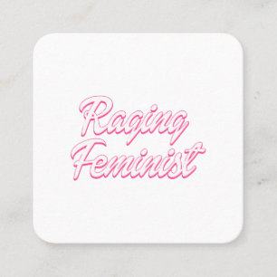 Raging Feminist Doll Square Business Card