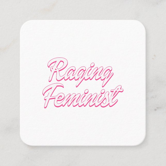 Raging Feminist Doll  Square Business Card (Front)