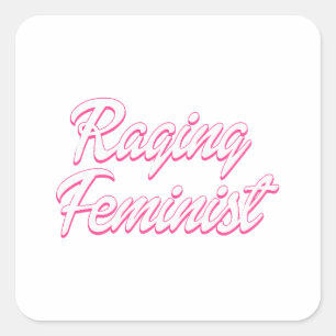 Raging Feminist Doll  Square Sticker