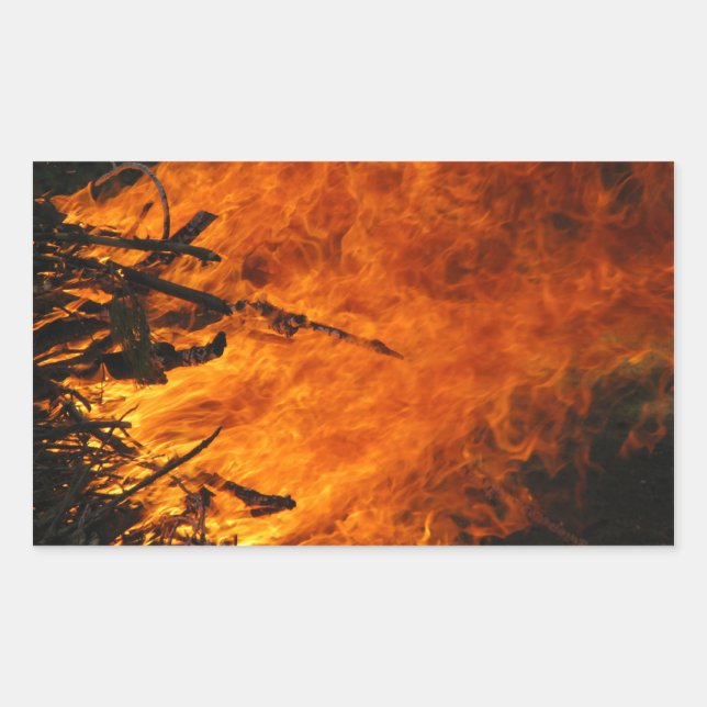 Raging Fire Rectangular Sticker (Front)