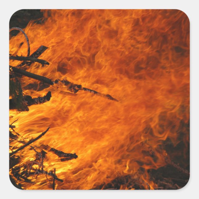 Raging Fire Square Sticker (Front)
