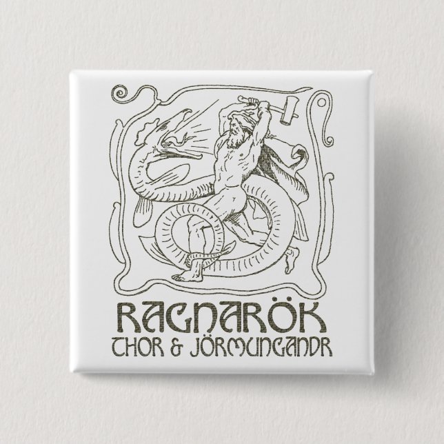 Ragnarök 15 Cm Square Badge (Front)