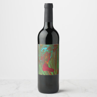Rags To Riches 1 Bold Abstract Wine Bottle Label