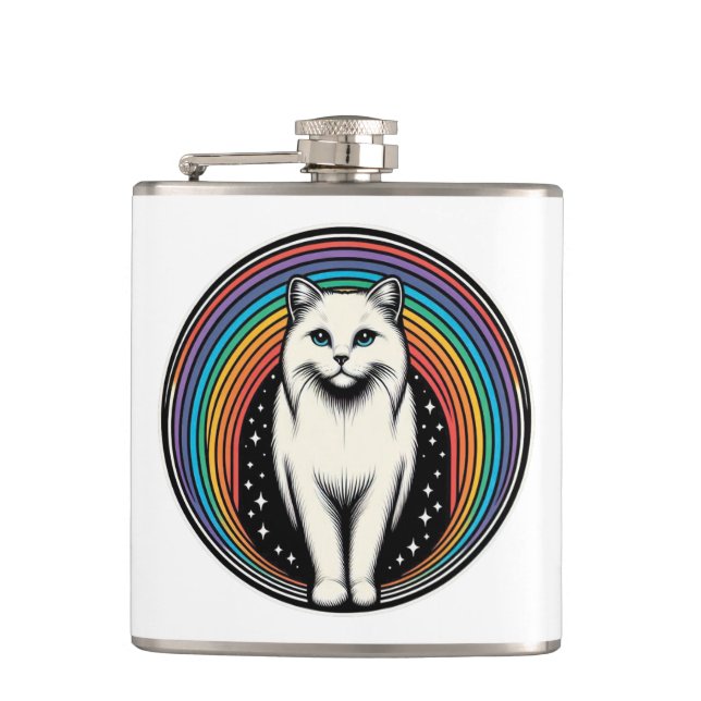 Raibow Cat Hip Flask (Front)