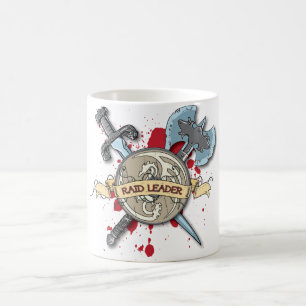 RAID LEADER Tattoo - Sword, Axe, and Shield Coffee Mug