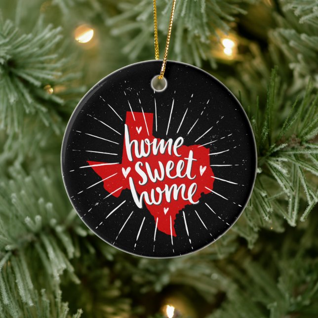 Raider Red and Black Home Sweet Home - Texas Ceramic Tree Decoration (Tree)